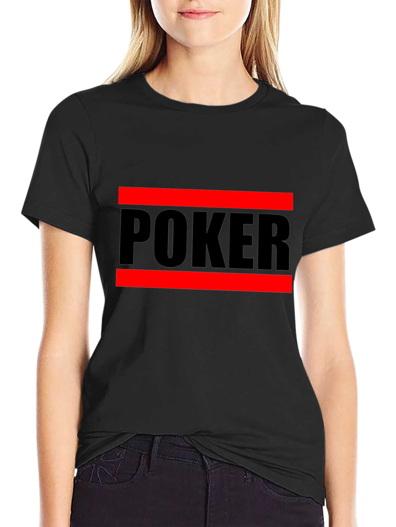 Poker Graphic Tee - Black Crew Neck