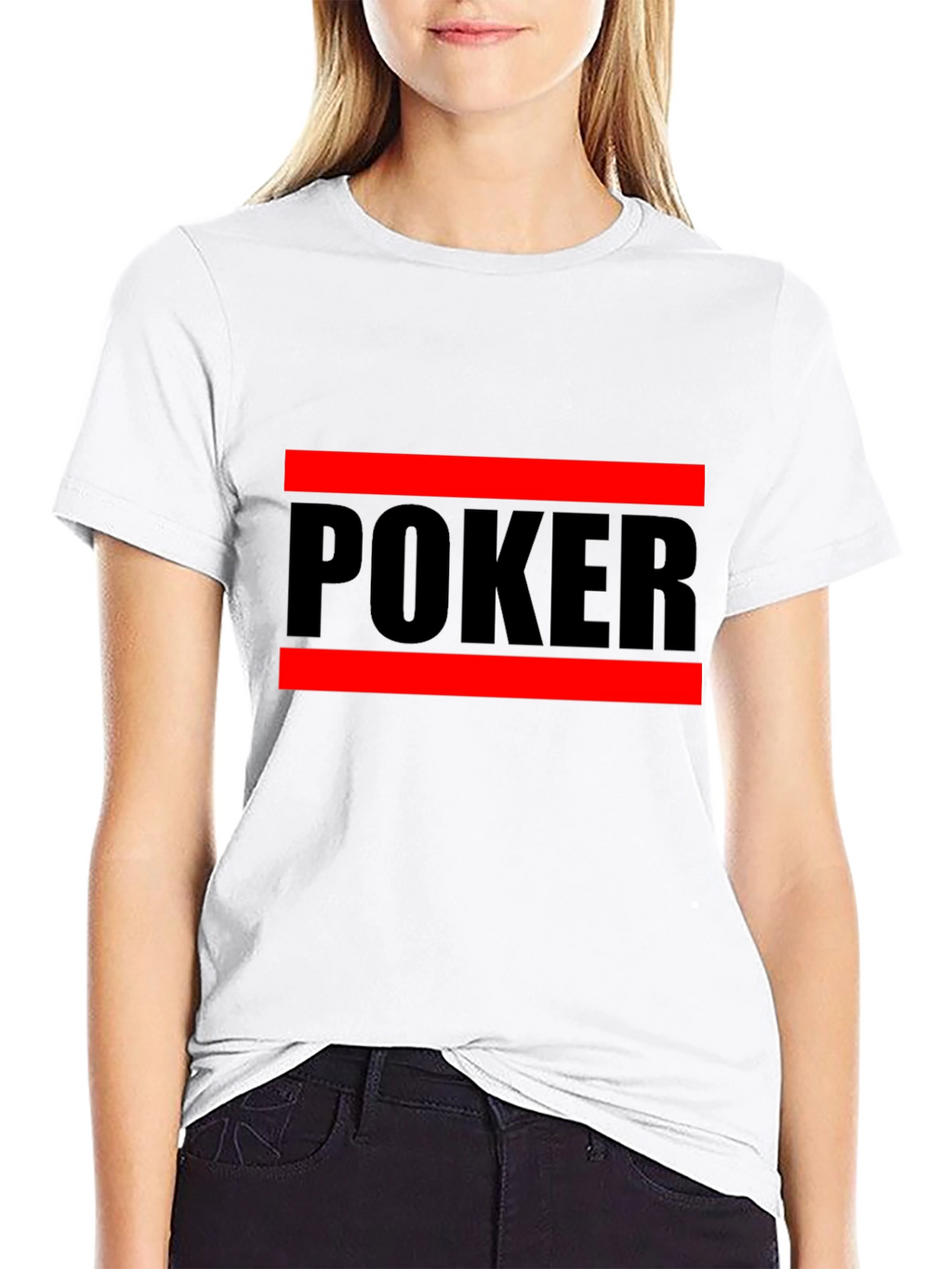 Poker Graphic Tee - Black Crew Neck