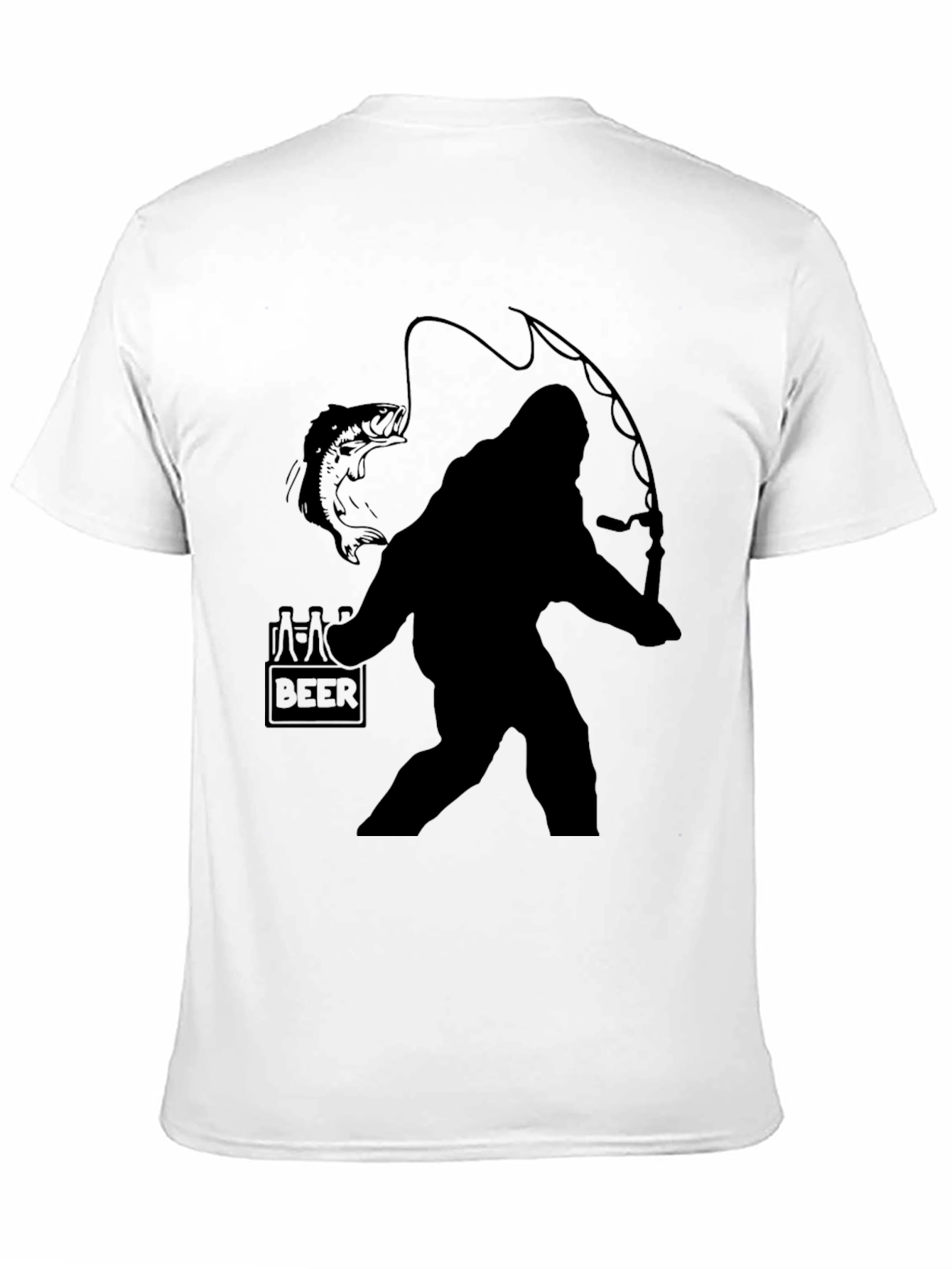Sasquatch Fishing Beer T-Shirt