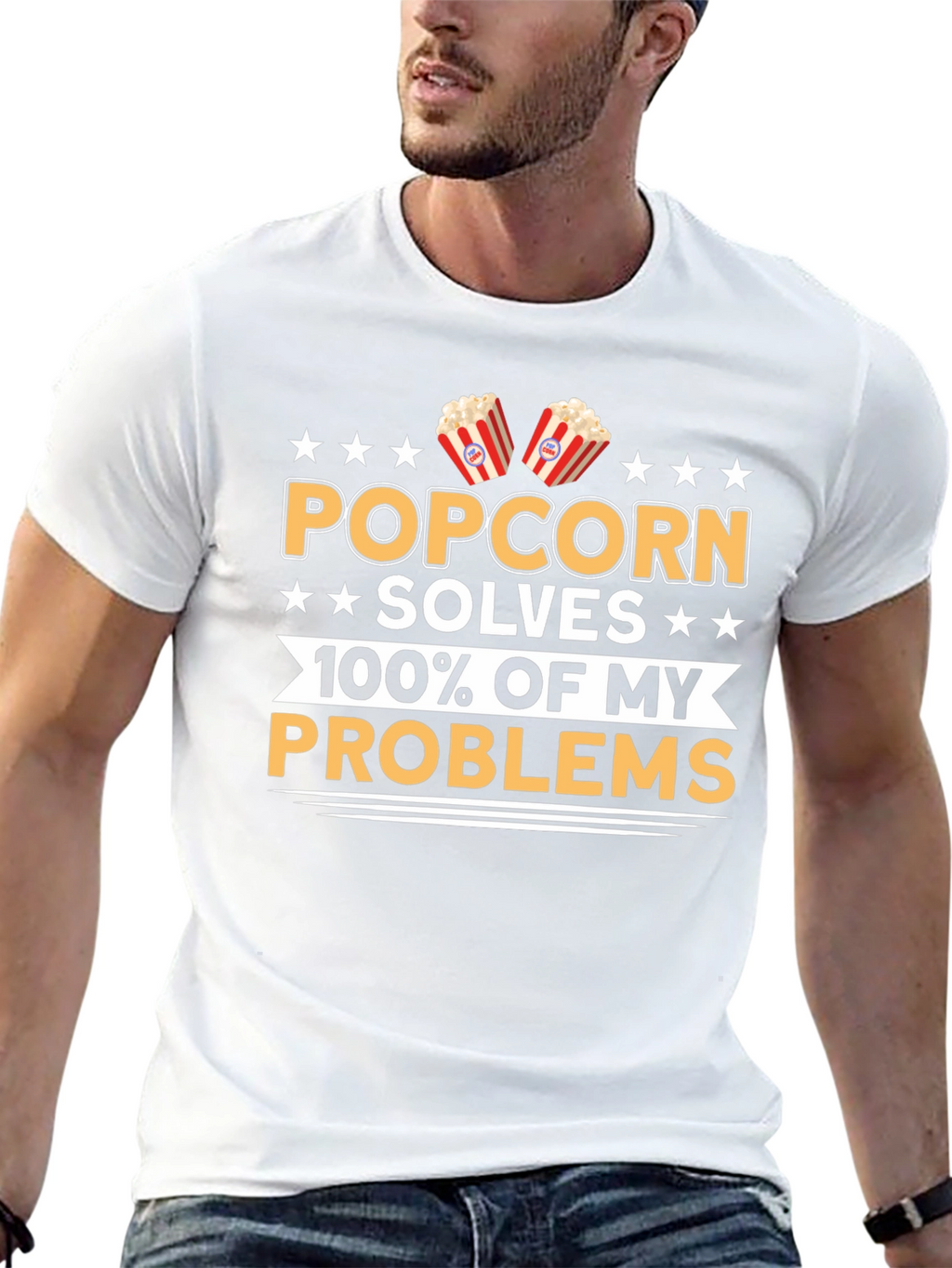 Popcorn Solves My Problems Funny T-Shirt