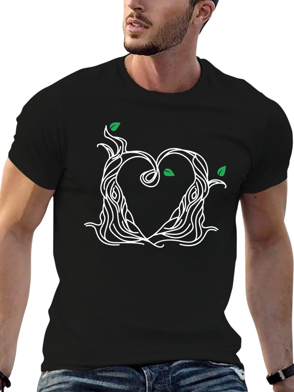 Heart Tree Black T-Shirt