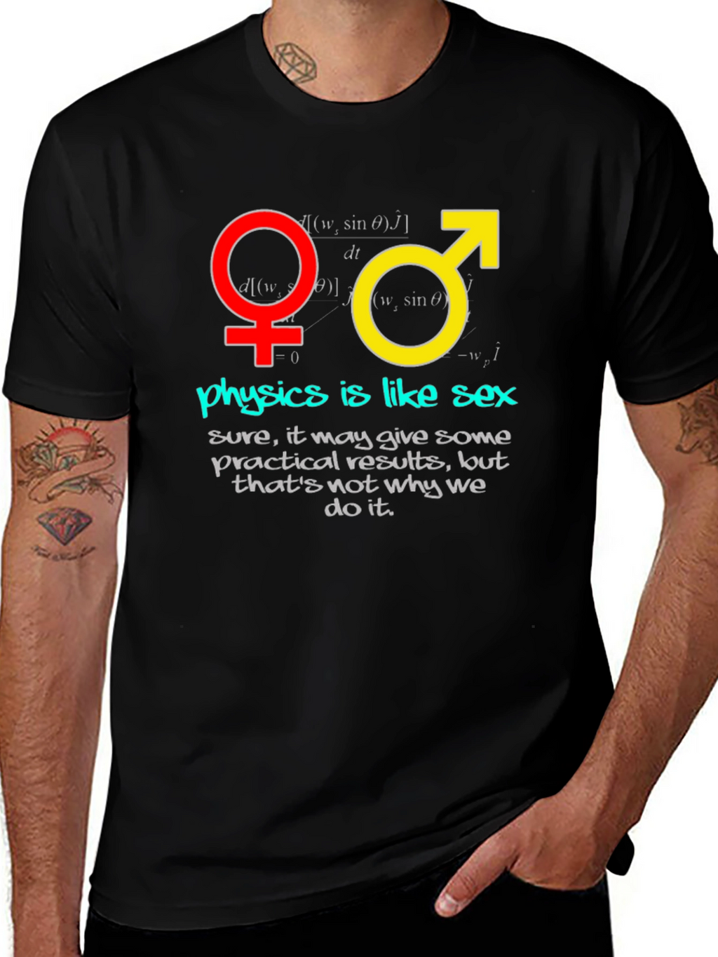 Physics is Like Sex Mens T-Shirt