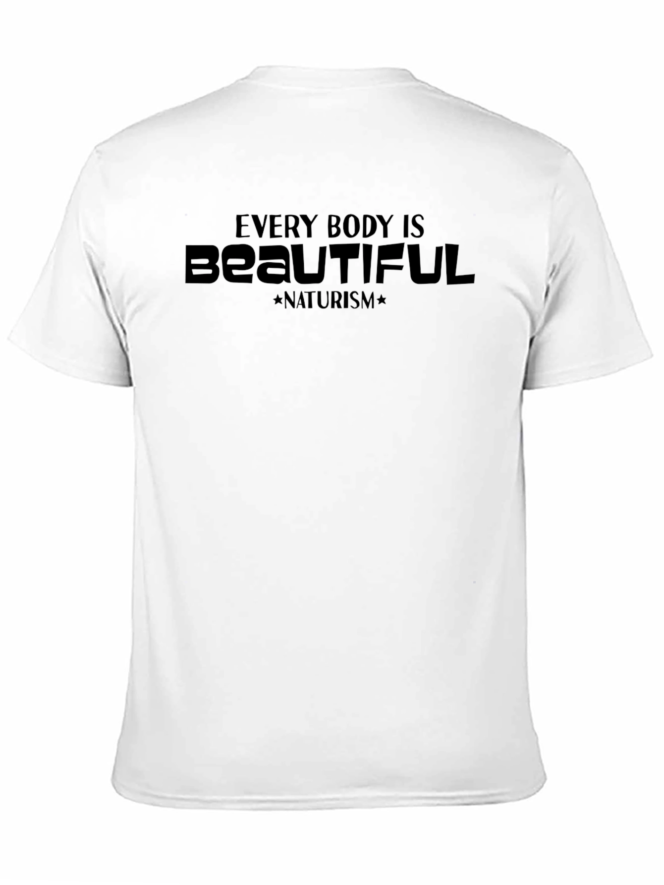Every Body is Beautiful Naturism Graphic Tee - Black