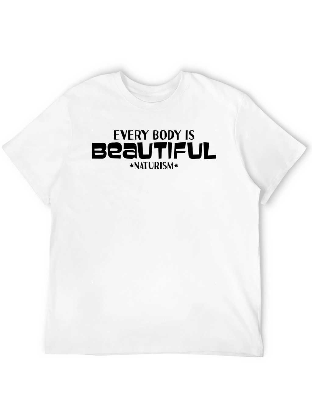 Every Body is Beautiful Naturism Graphic Tee - Black