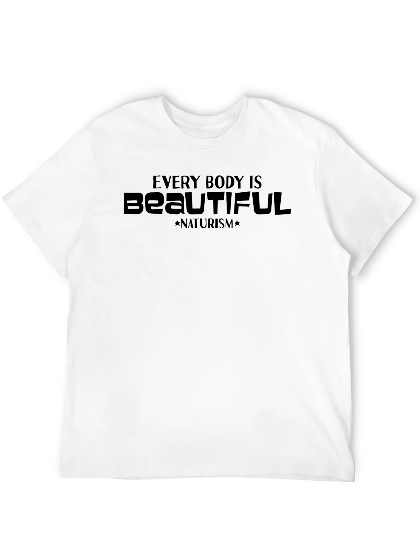 Every Body is Beautiful Naturism Graphic Tee - Black