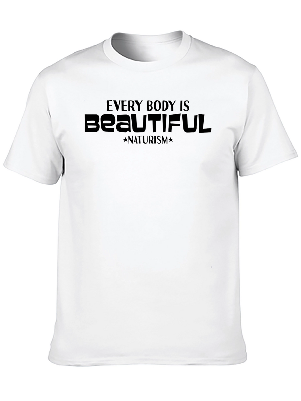 Every Body is Beautiful Naturism Graphic Tee - Black