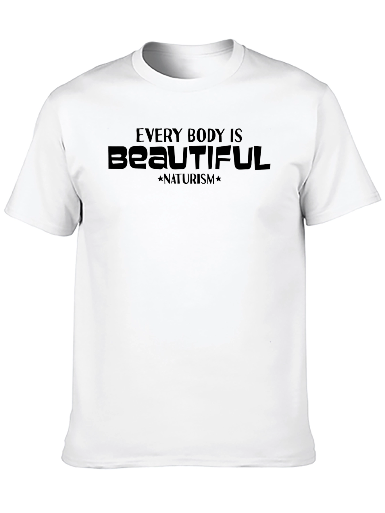 Every Body is Beautiful Naturism Graphic Tee - Black
