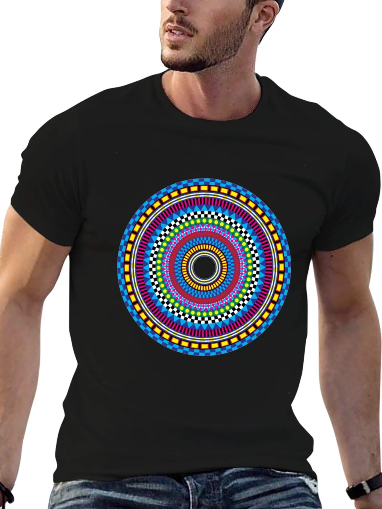 Vibrant Mandala Graphic Tee - Stylish Circular Design