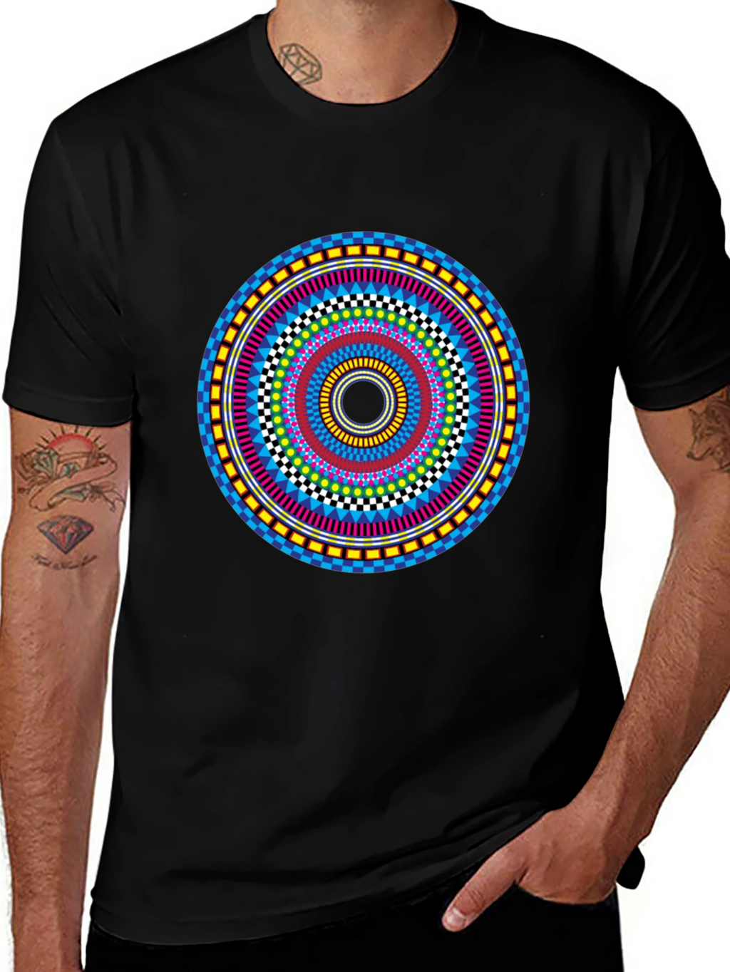 Vibrant Mandala Graphic Tee - Stylish Circular Design
