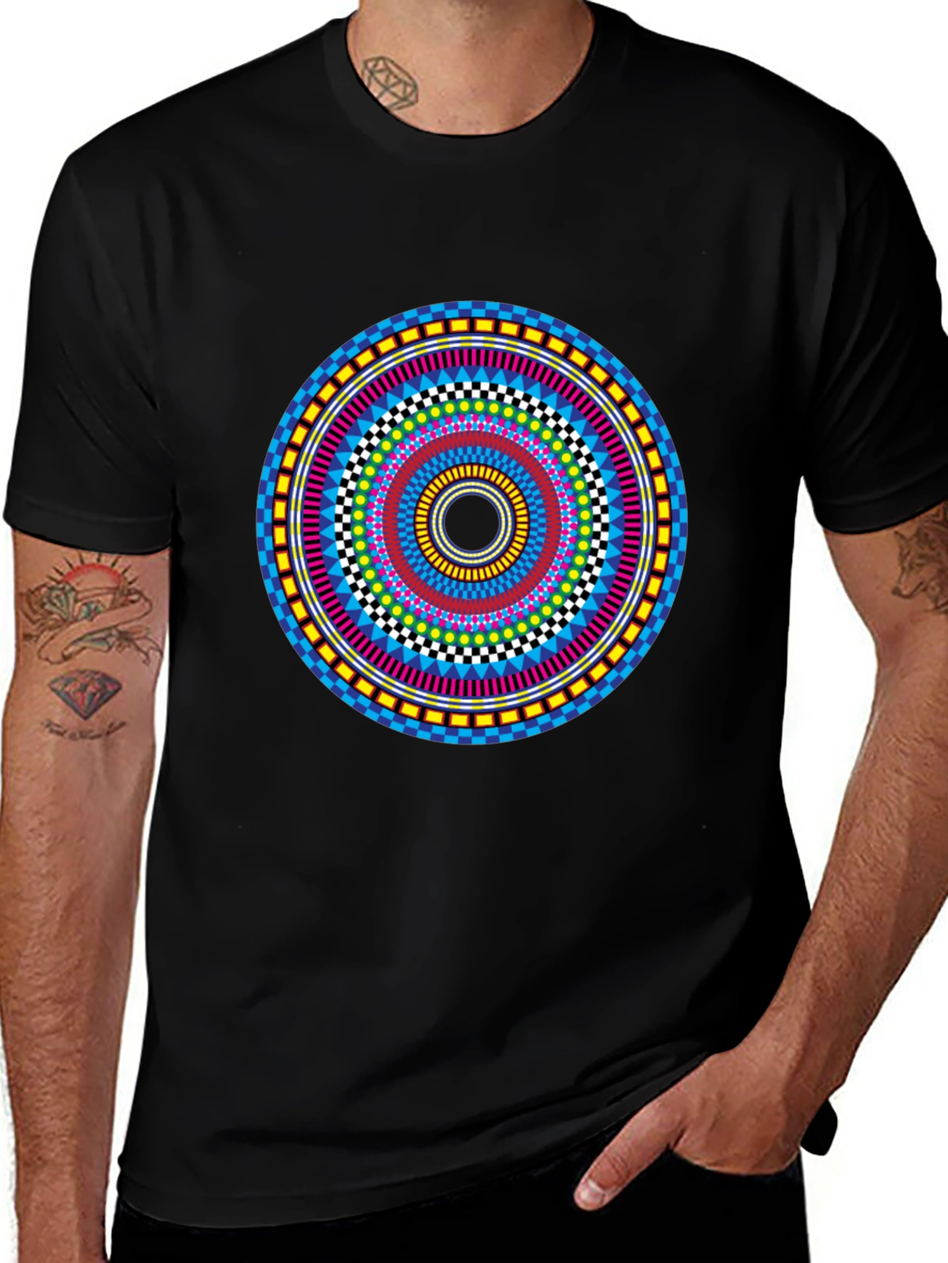 Vibrant Mandala Graphic Tee - Stylish Circular Design