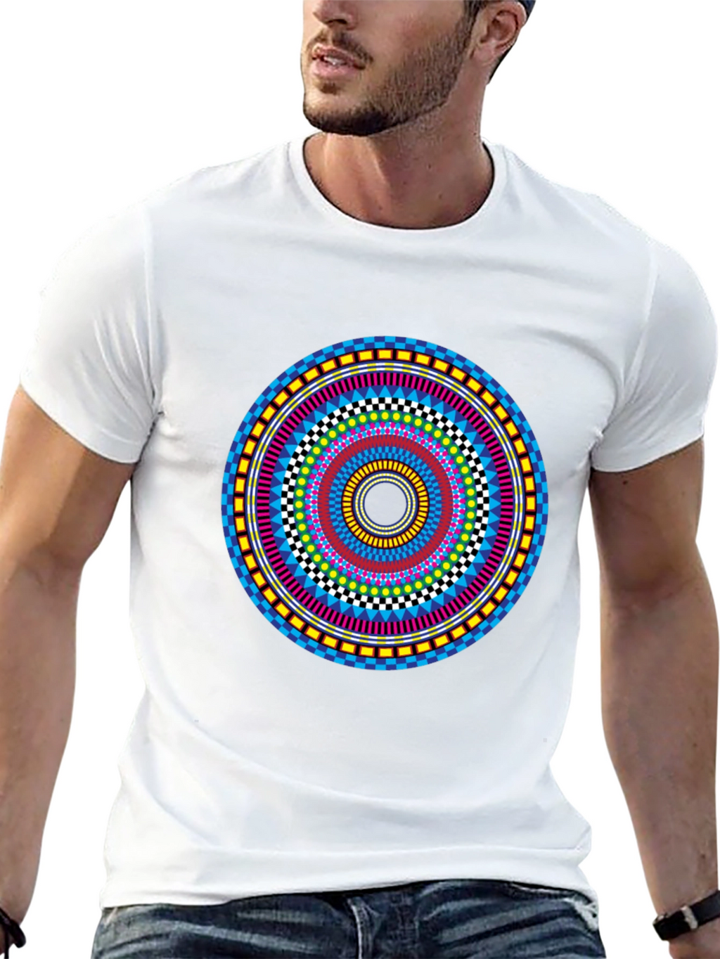 Vibrant Mandala Graphic Tee - Stylish Circular Design