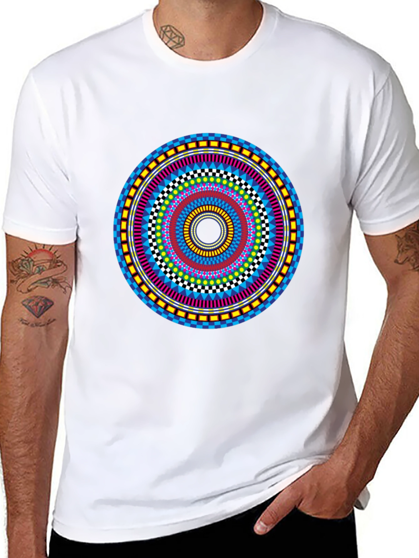 Vibrant Mandala Graphic Tee - Stylish Circular Design