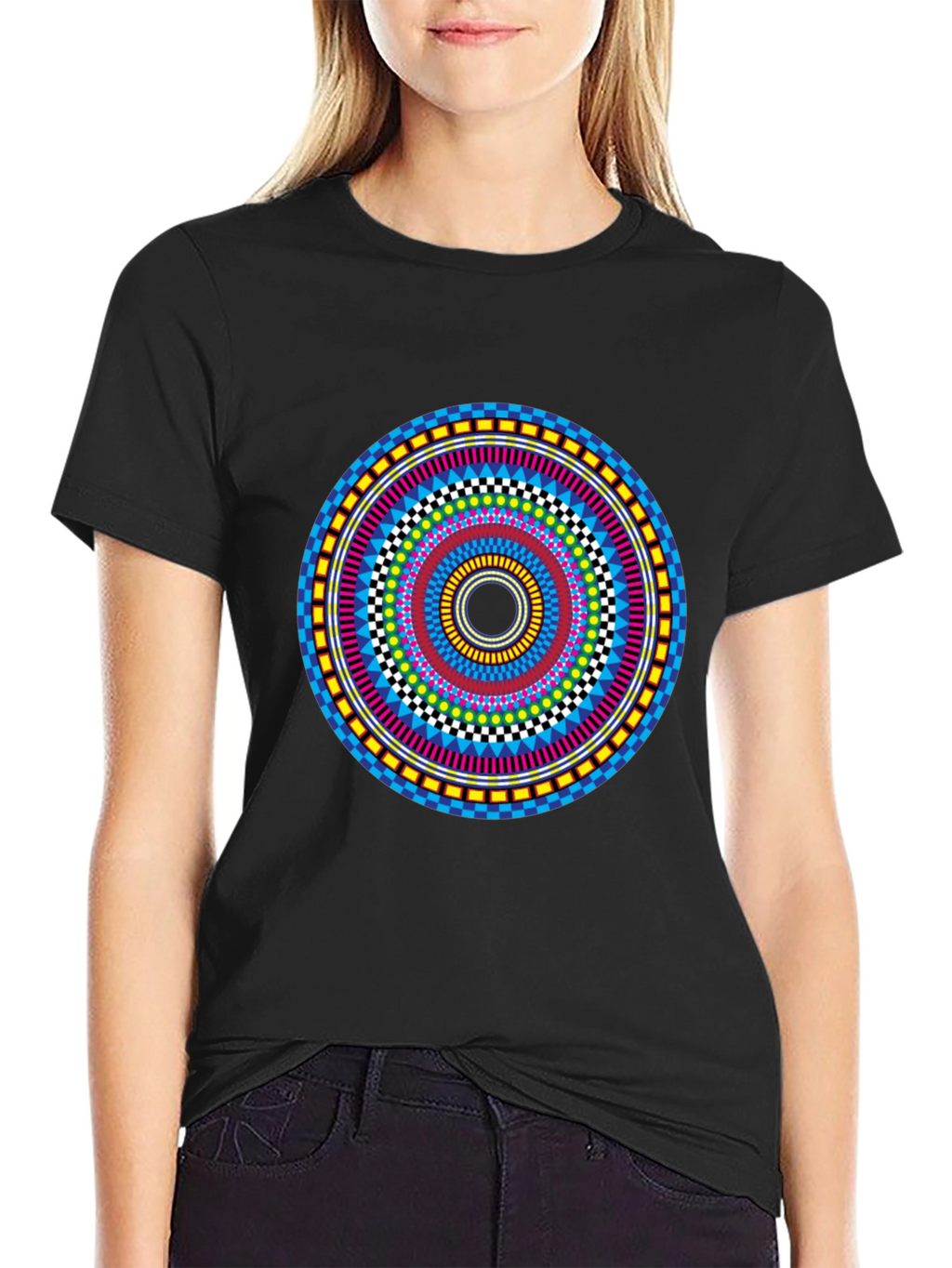 Vibrant Mandala Graphic Tee - Stylish Circular Design