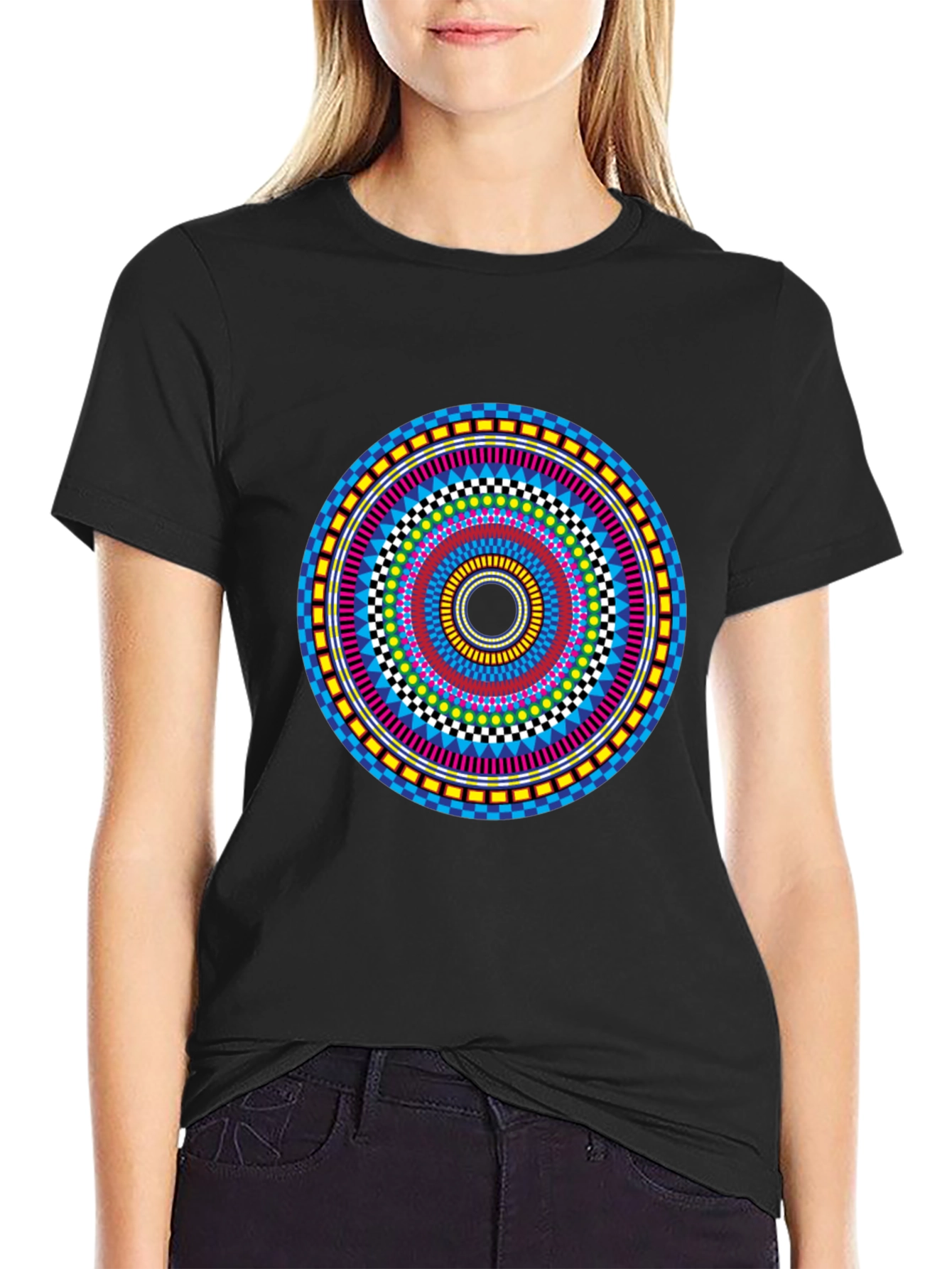 Vibrant Mandala Graphic Tee - Stylish Circular Design