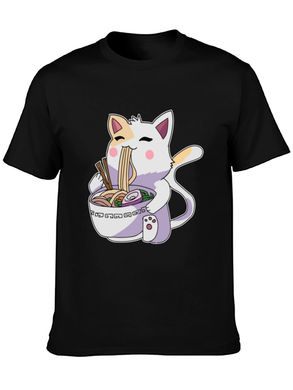 Ramen Cat T-Shirt - Cute Anime Style