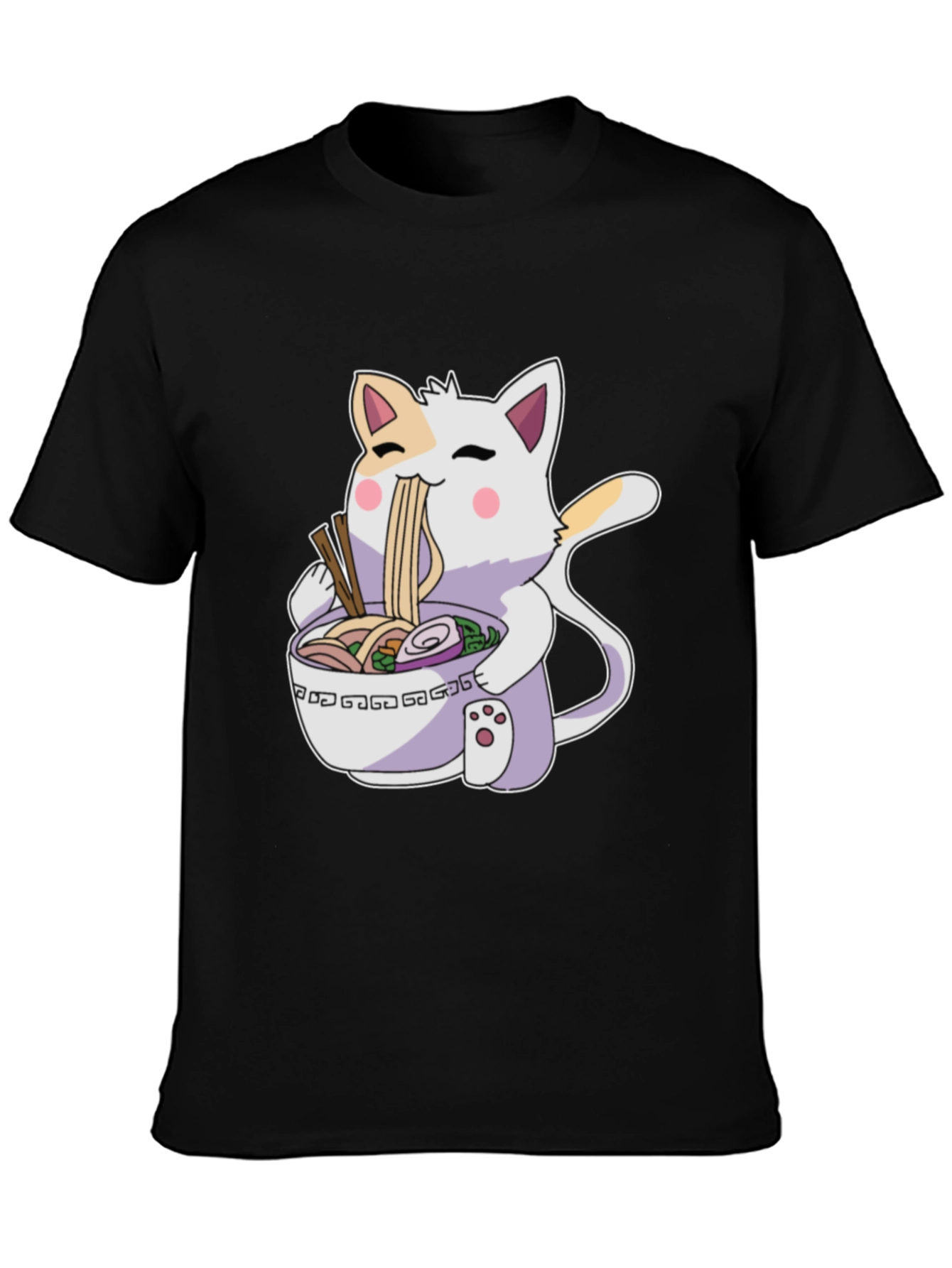 Ramen Cat T-Shirt - Cute Anime Style