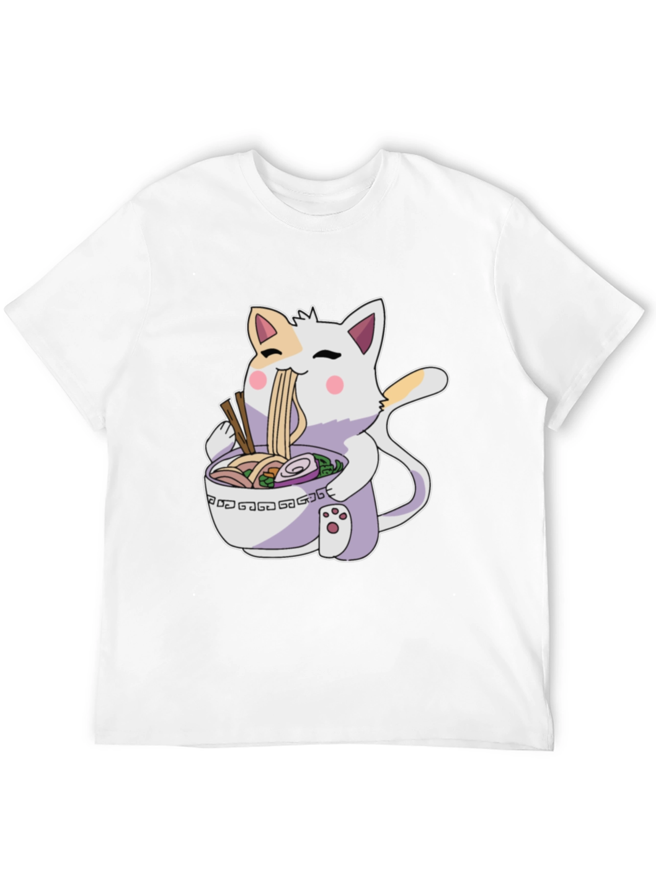 Ramen Cat T-Shirt - Cute Anime Style