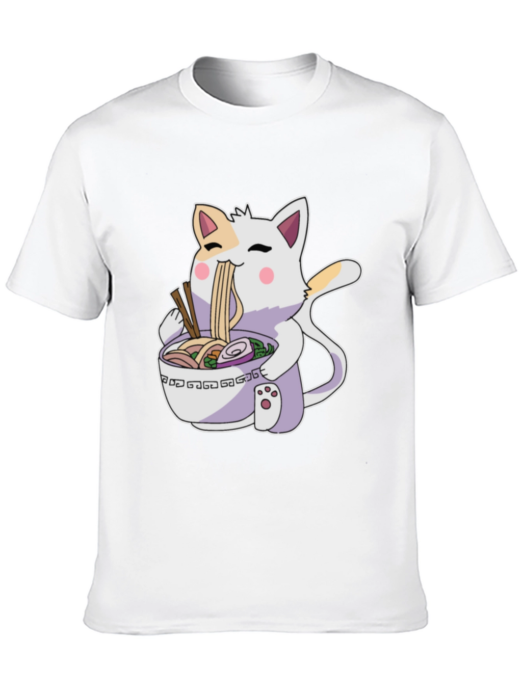 Ramen Cat T-Shirt - Cute Anime Style