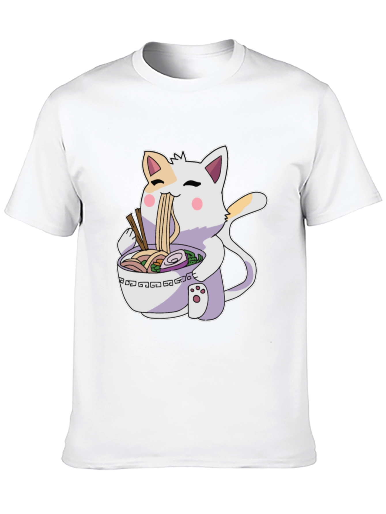 Ramen Cat T-Shirt - Cute Anime Style