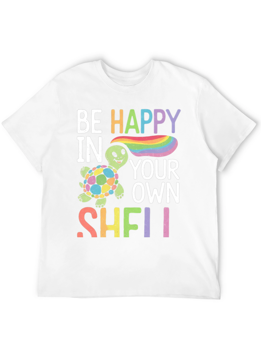 Be Happy Turtle Graphic T-Shirt