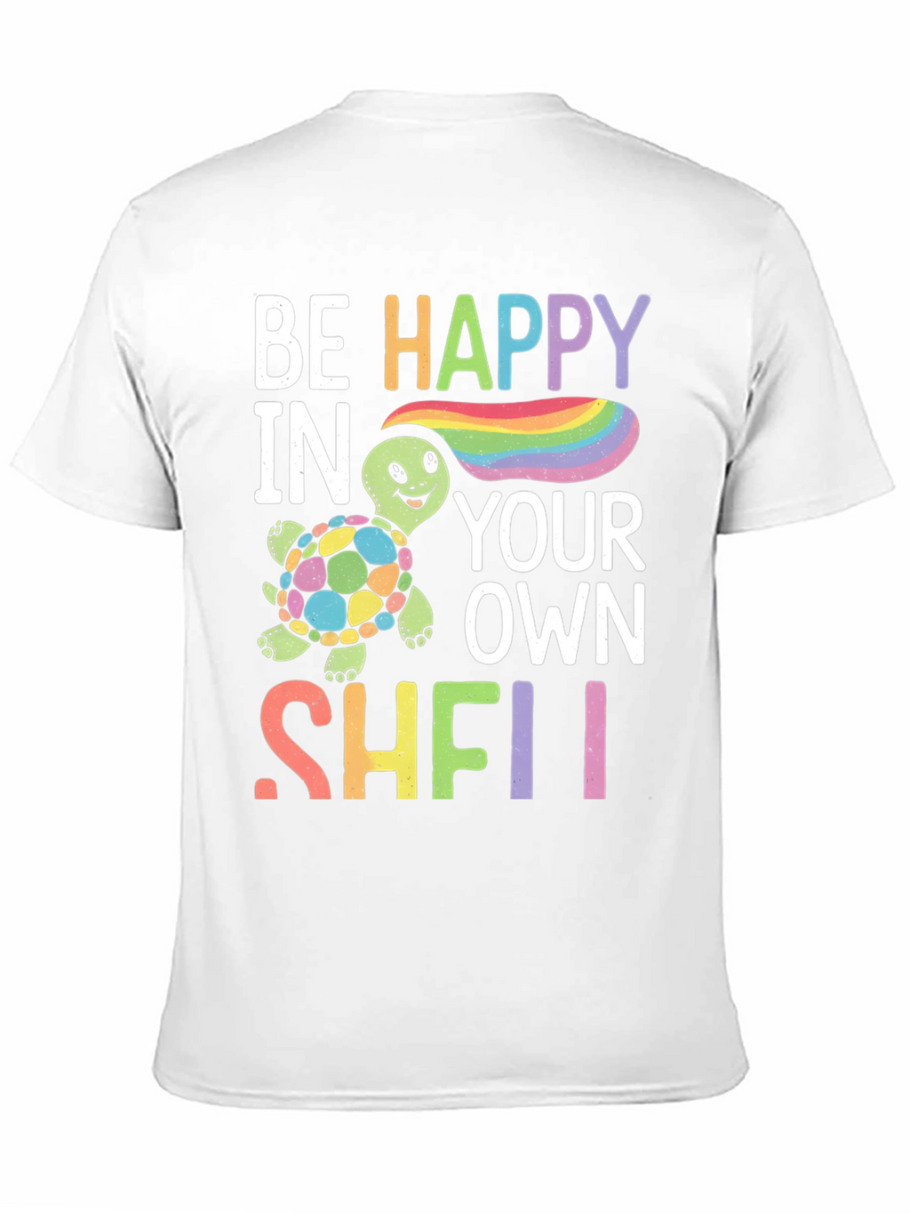 Be Happy Turtle Graphic T-Shirt