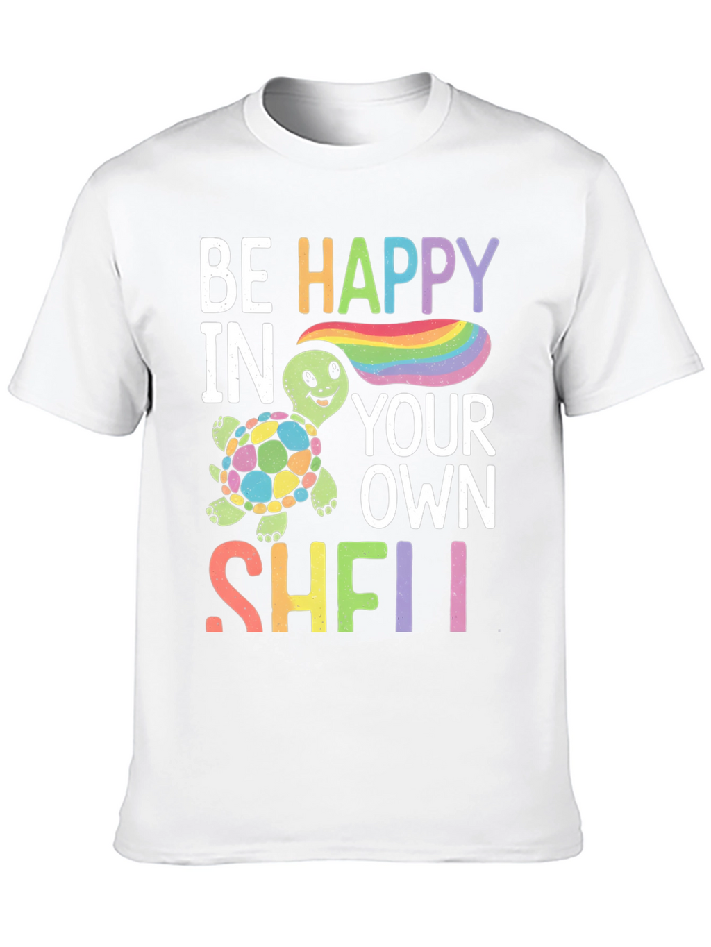 Be Happy Turtle Graphic T-Shirt