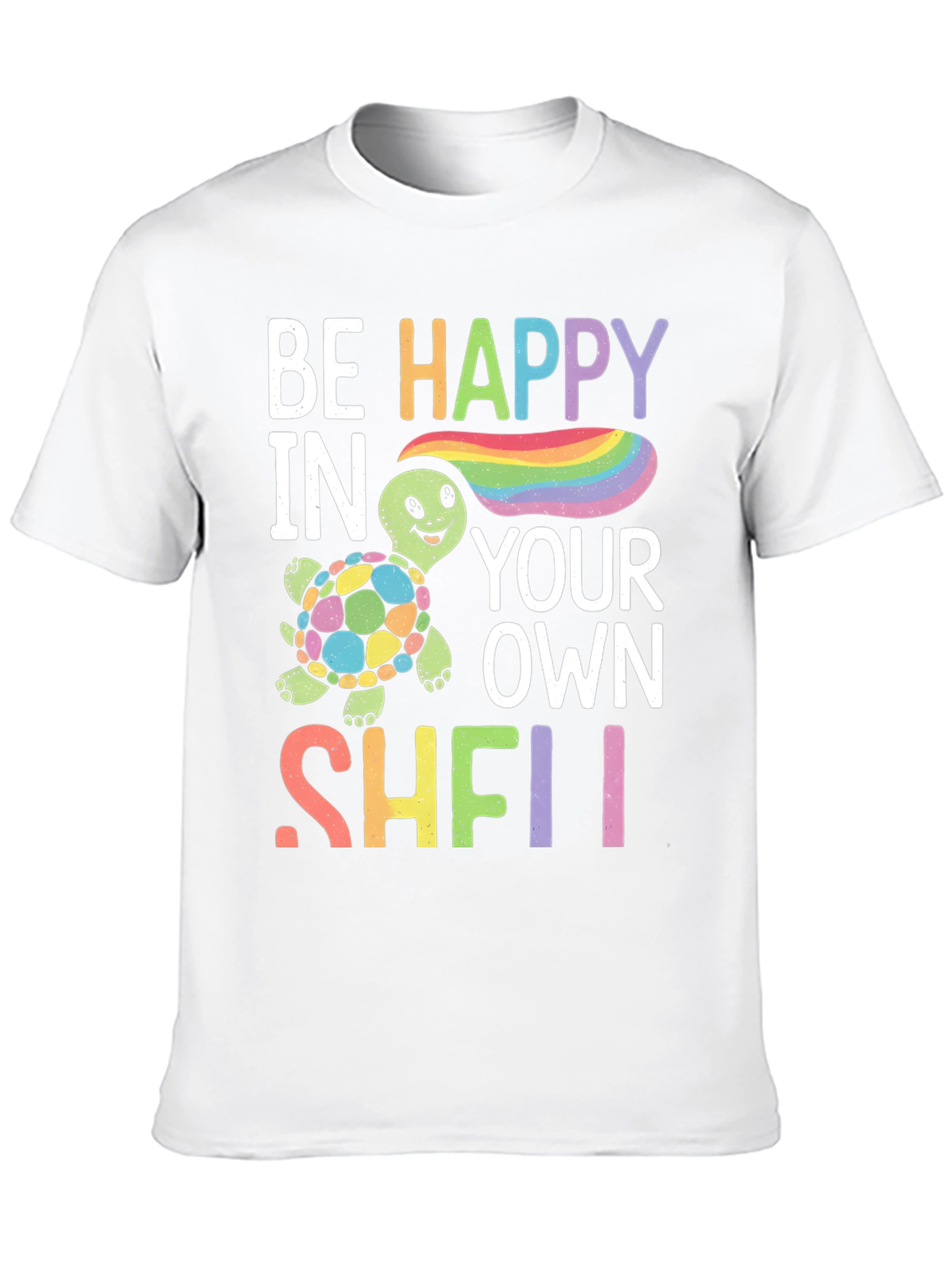 Be Happy Turtle Graphic T-Shirt