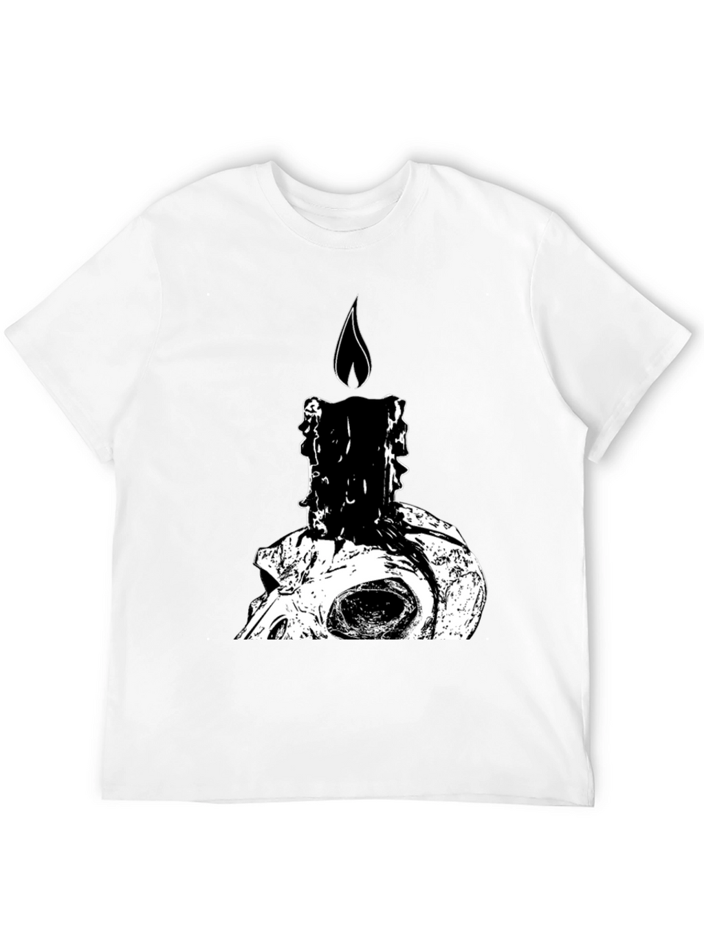 Skull Candle Graphic Tee - Dark Humor T-Shirt