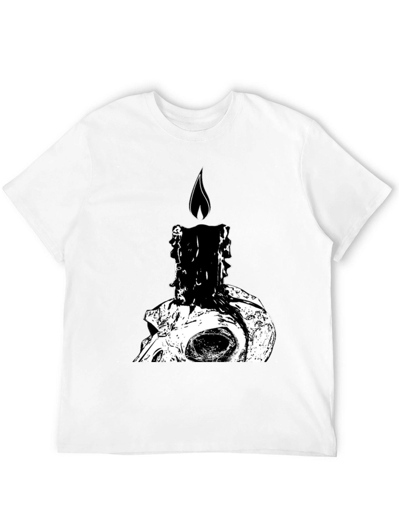 Skull Candle Graphic Tee - Dark Humor T-Shirt