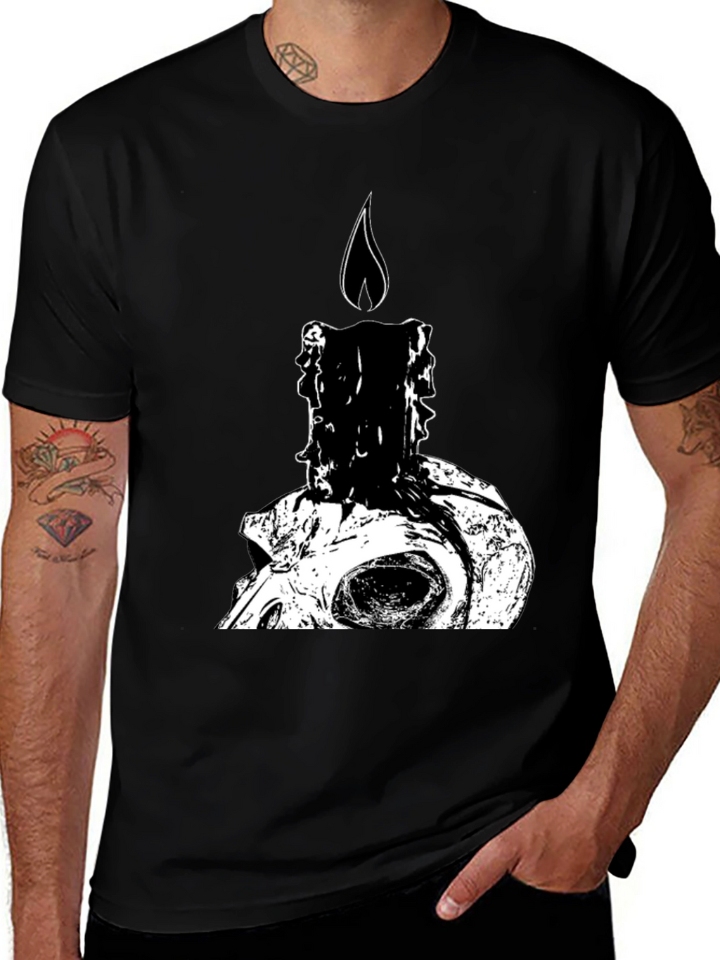Skull Candle Graphic Tee - Dark Humor T-Shirt