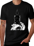 Skull Candle Graphic Tee - Dark Humor T-Shirt