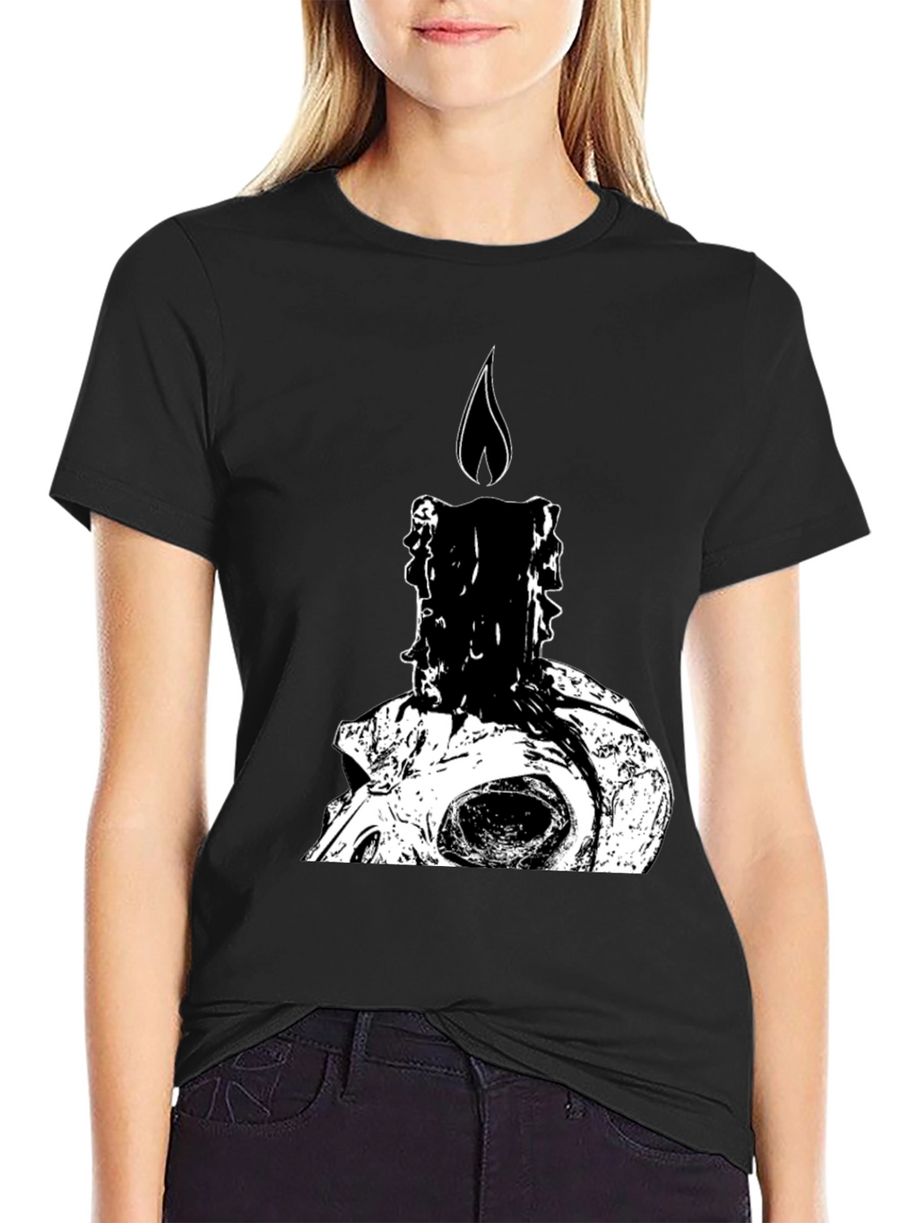 Skull Candle Graphic Tee - Dark Humor T-Shirt