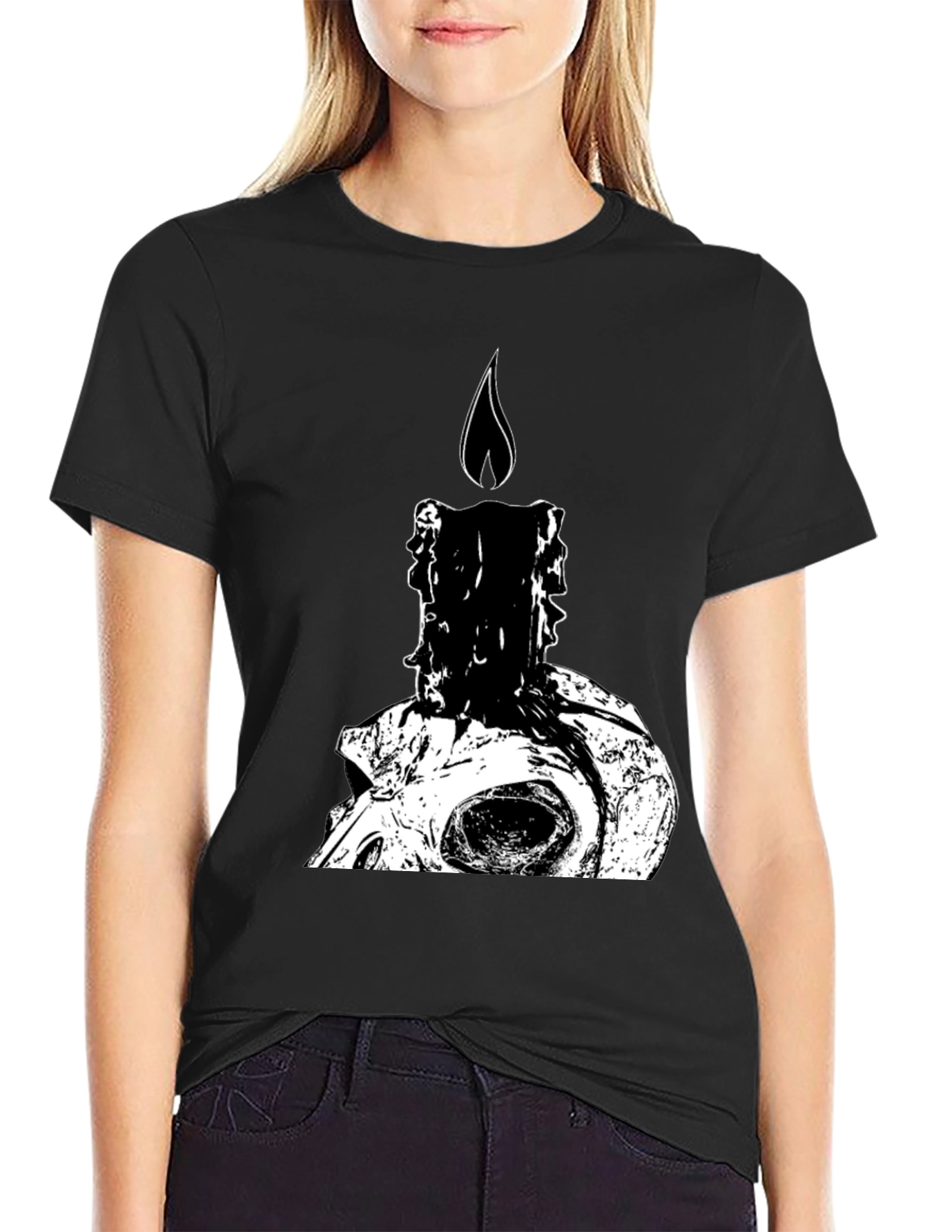 Skull Candle Graphic Tee - Dark Humor T-Shirt