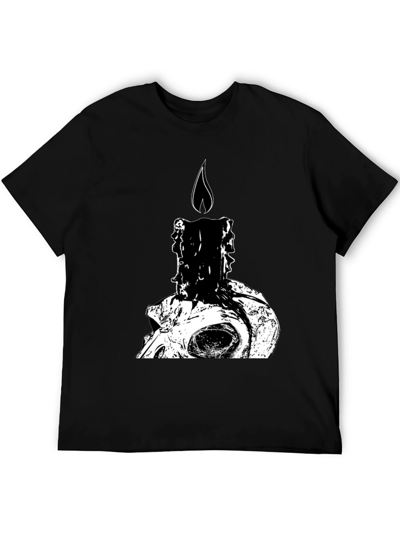 Skull Candle Graphic Tee - Dark Humor T-Shirt