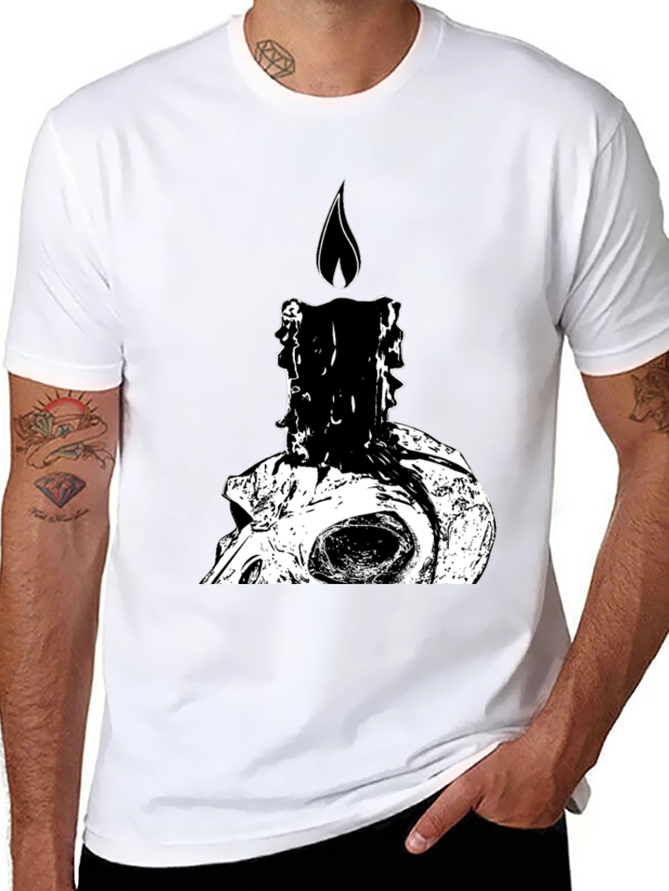 Skull Candle Graphic Tee - Dark Humor T-Shirt