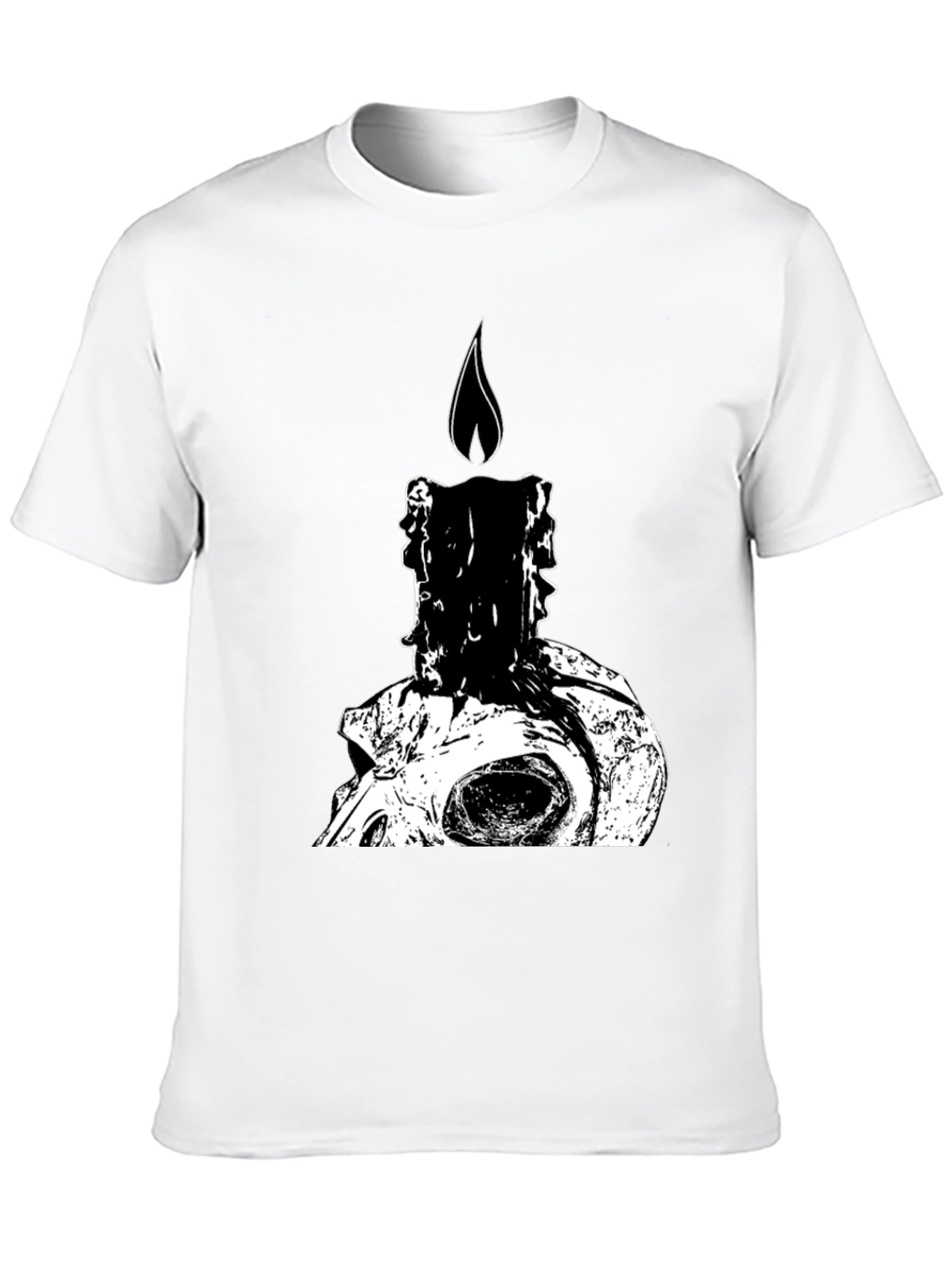 Skull Candle Graphic Tee - Dark Humor T-Shirt