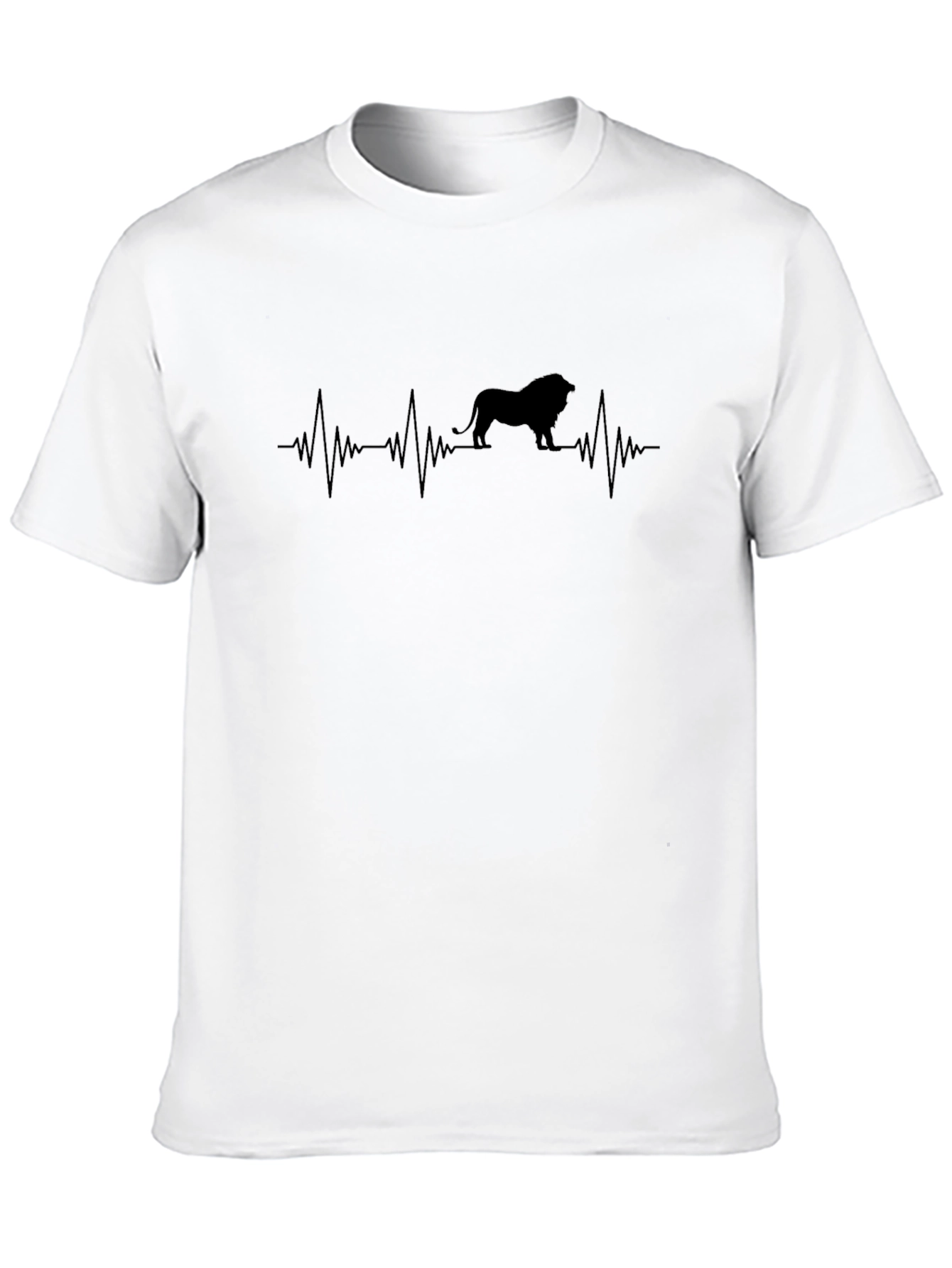 Lion Heartbeat Graphic Tee - Mens Black T-Shirt