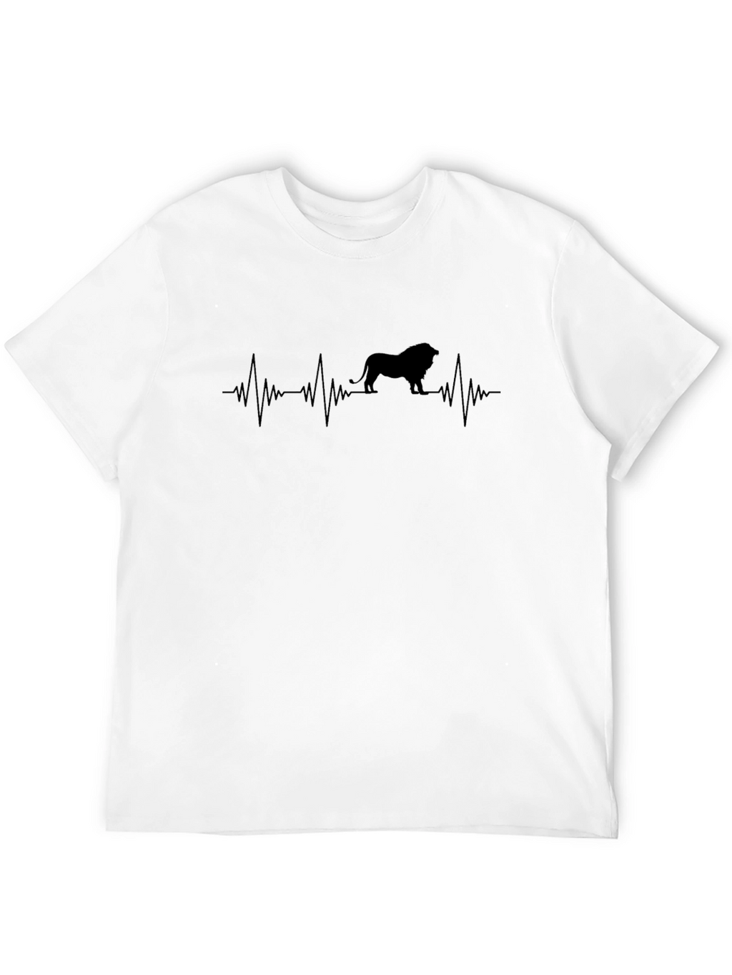 Lion Heartbeat Graphic Tee - Mens Black T-Shirt