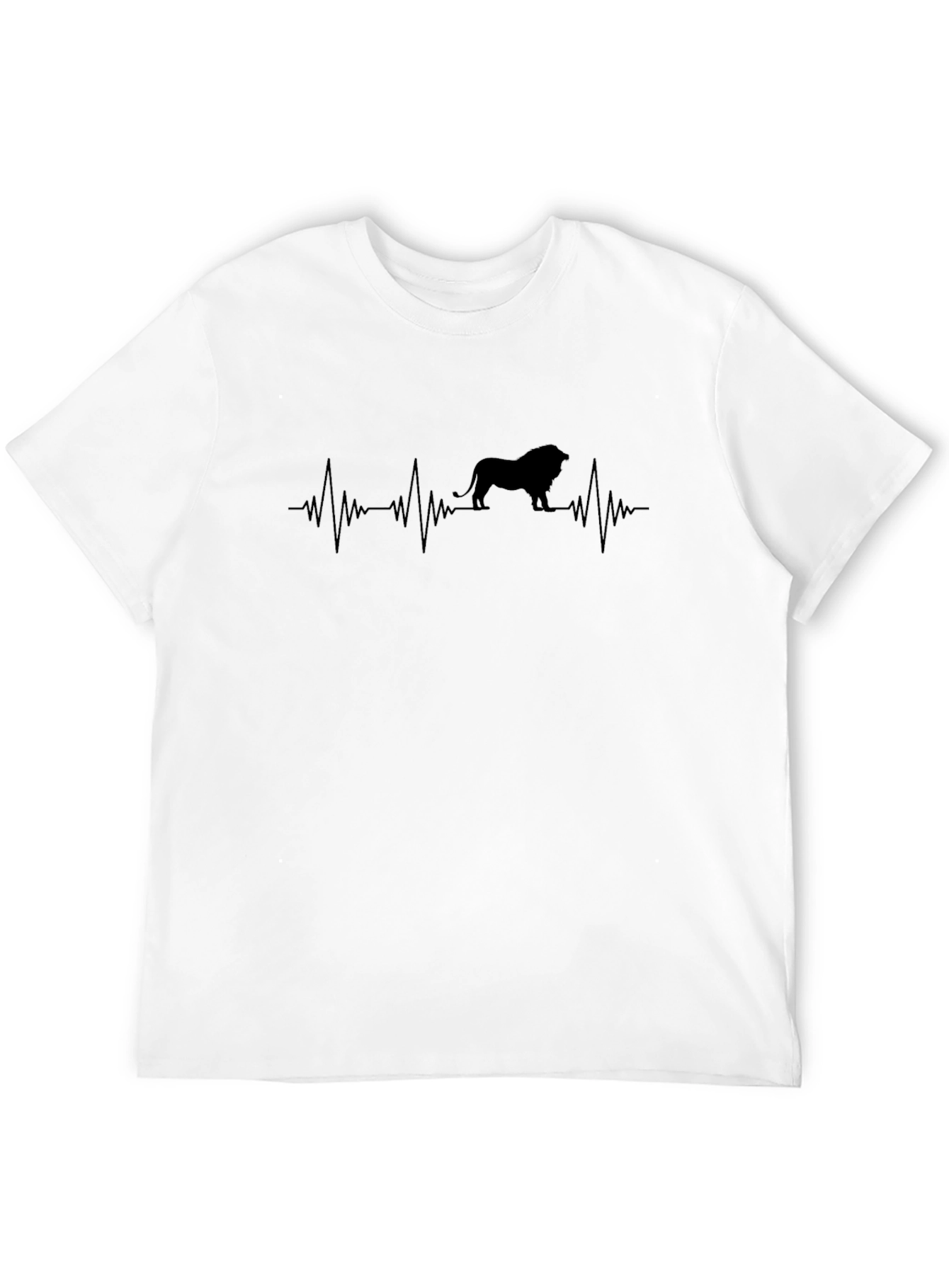 Lion Heartbeat Graphic Tee - Mens Black T-Shirt