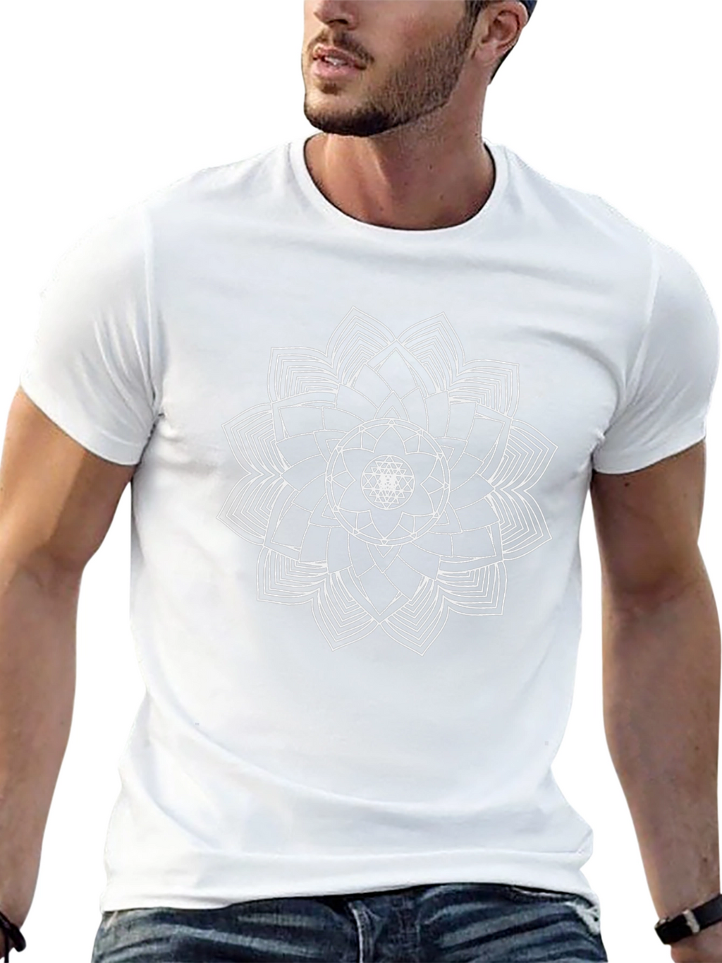 Geometric Mandala Black T-Shirt