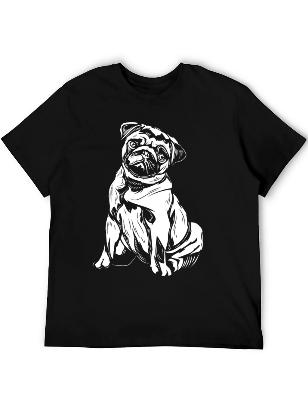 Pug Graphic Black Tee