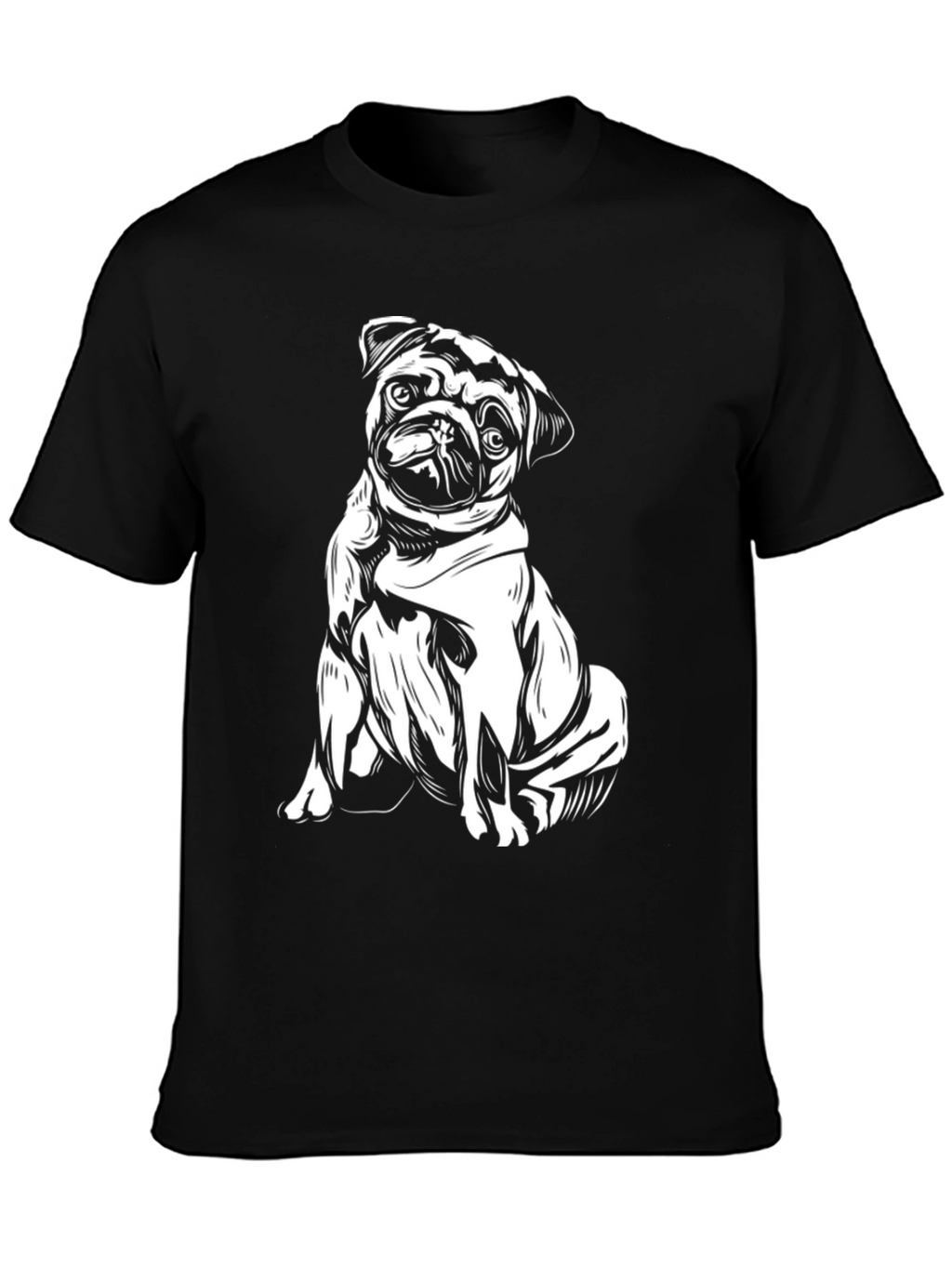 Pug Graphic Black Tee