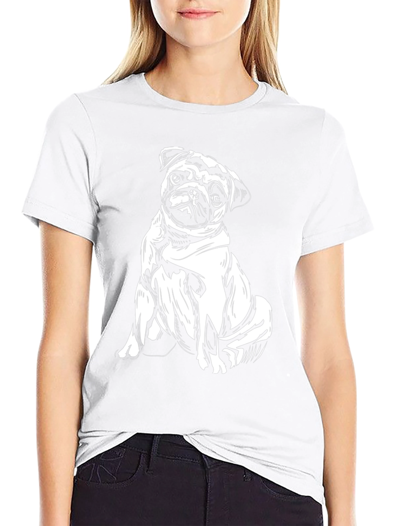 Pug Graphic Black Tee