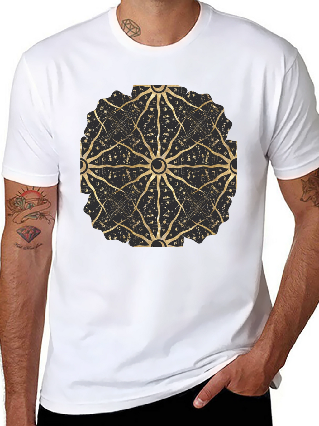 Celestial Astrology Mandala Black Tee