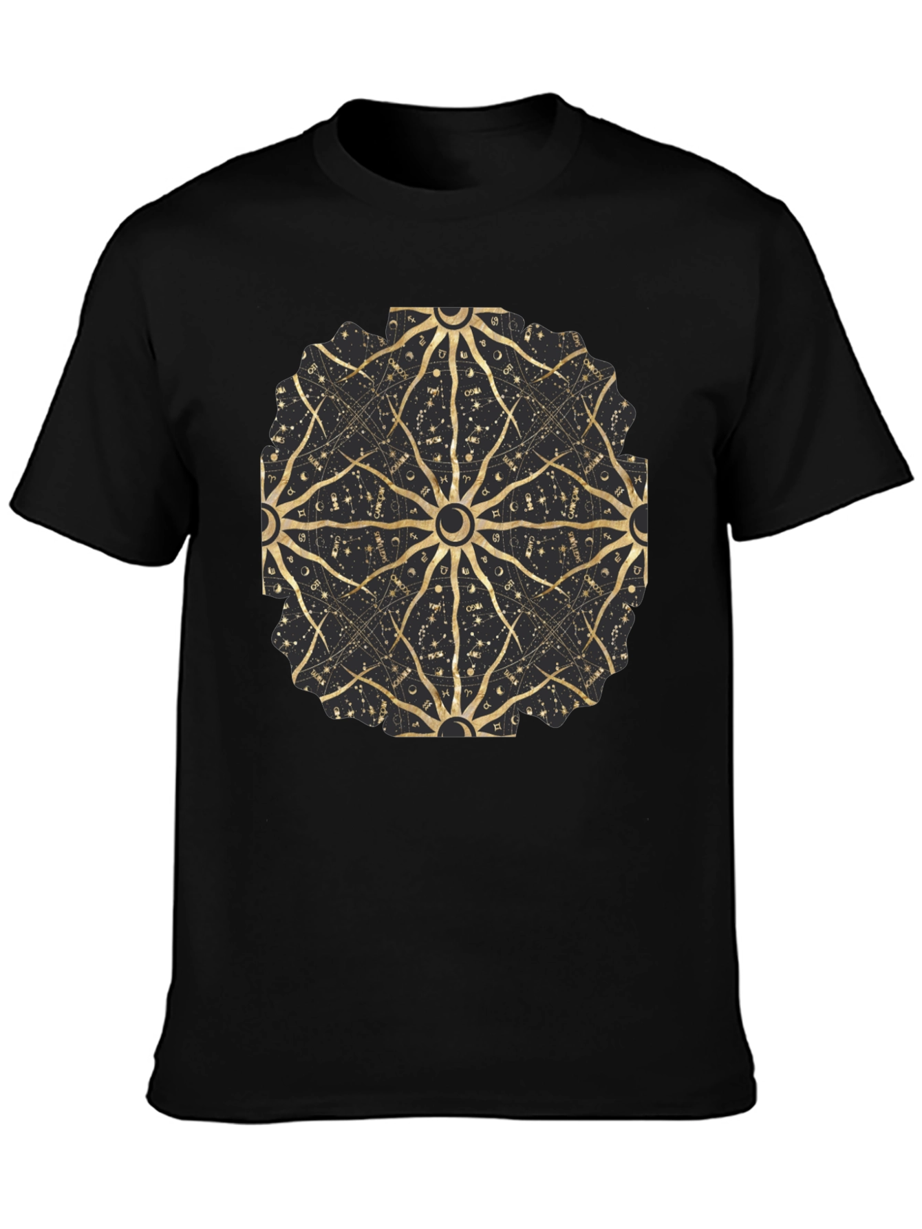 Celestial Astrology Mandala Black Tee