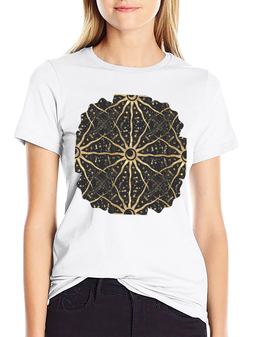 Celestial Astrology Mandala Black Tee