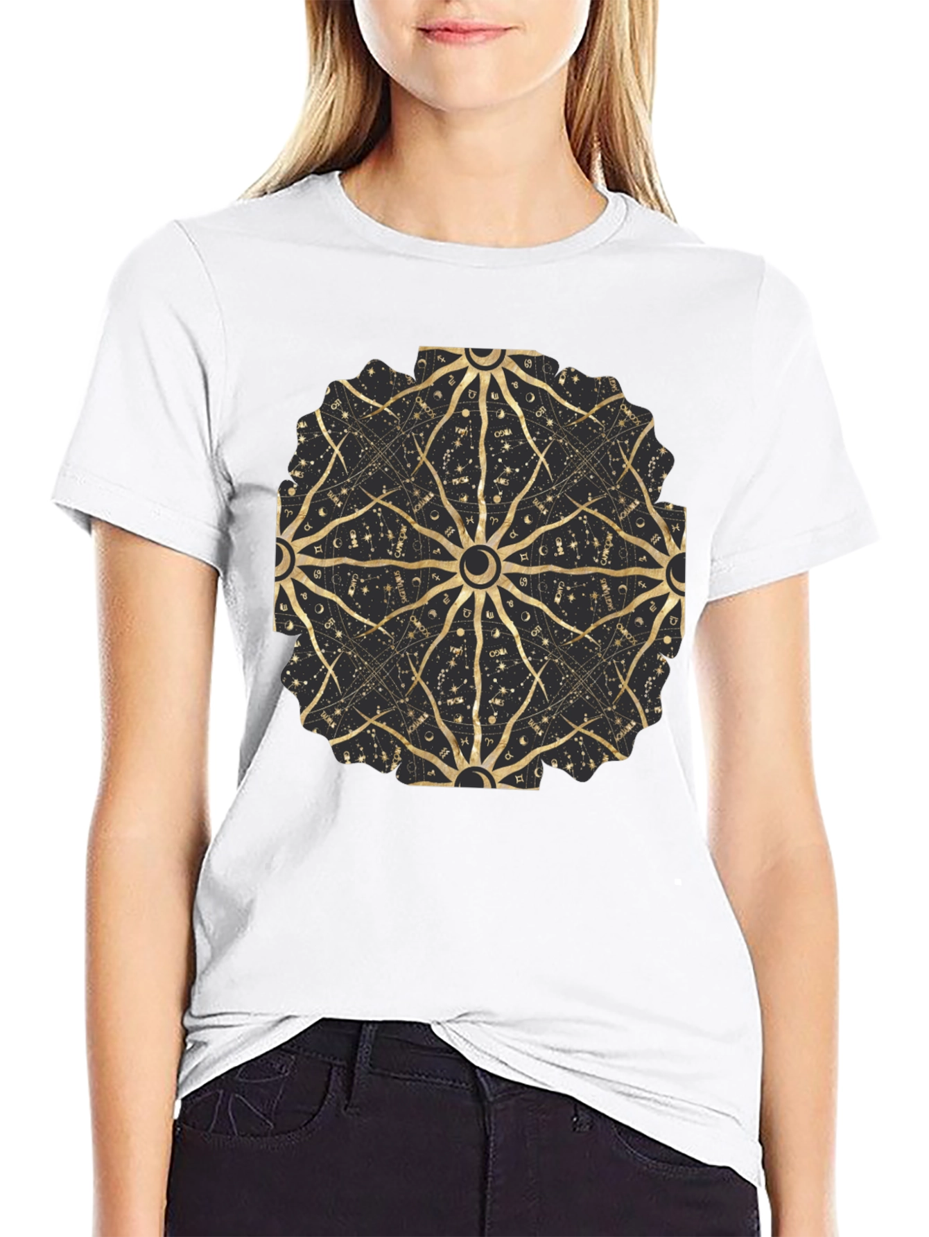 Celestial Astrology Mandala Black Tee