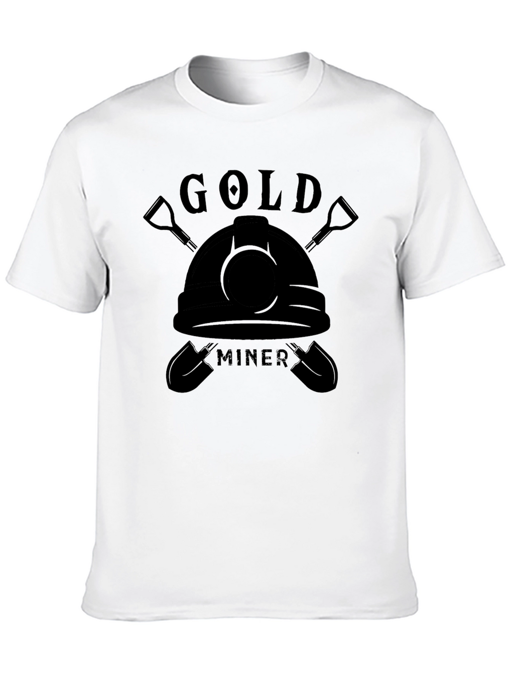Gold Miner Graphic T-Shirt - Black Crew Neck Tee