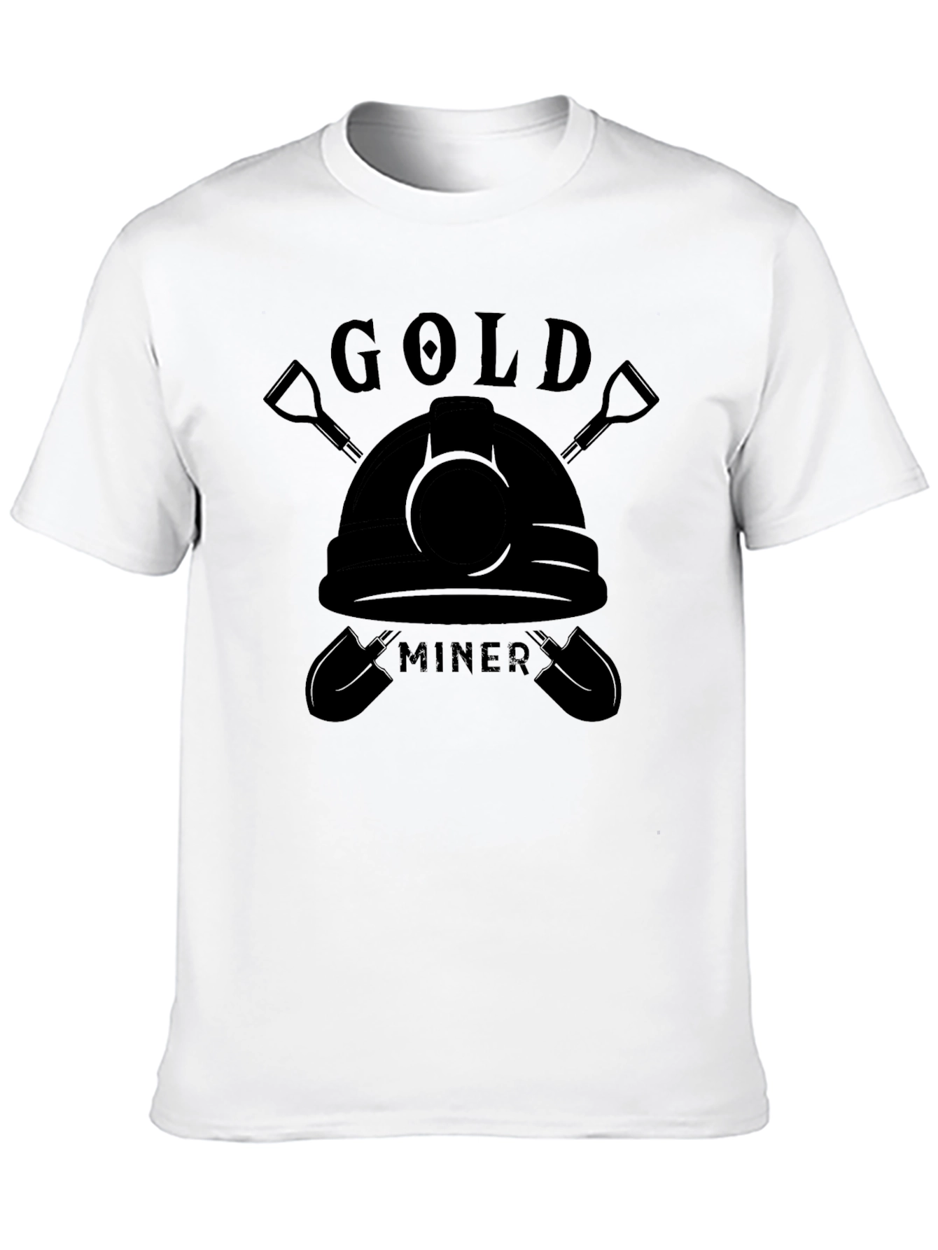 Gold Miner Graphic T-Shirt - Black Crew Neck Tee