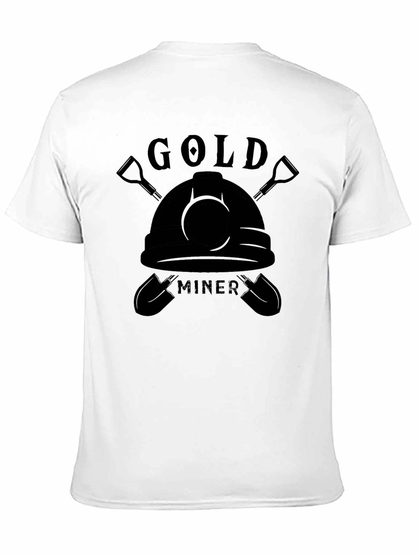 Gold Miner Graphic T-Shirt - Black Crew Neck Tee